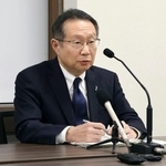 　記者会見する中部電力の安井稔社長＝２９日午後、名古屋市