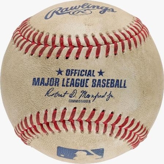 　オンライン競売で落札された大谷翔平選手が３００本塁打を達成した際のボール（米競売リランズ提供・共同）