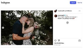 　テイラー・スウィフトさんがトラビス・ケルシーさんとの婚約を発表した投稿＝２６日（スウィフトさんのインスタグラムから、ロイター＝共同）