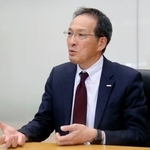 　インタビューに応じるＮＴＴドコモビジネスの小島克重社長
