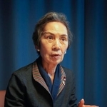 　５日、ノルウェー・オスロで共同通信の単独取材に応じる被団協の和田征子事務局次長（共同）