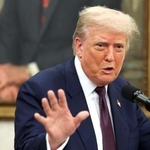 　６日、米ホワイトハウスで話すトランプ大統領（ロイター＝共同）