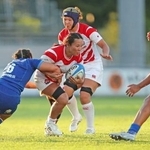　イタリア戦で攻め込む日本代表の斉藤＝カルビザーノ（（Ｃ）ＪＲＦＵ）