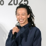 　スケートボードのイベントで話す平野歩夢＝２１日、東京都港区