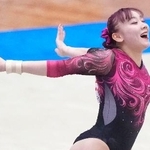 　床運動で演技する宮田笙子＝青森県武道館（ゲッティ＝共同）