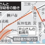 　神戸市・片山さんと谷本容疑者の動き、阪神西元町駅、神戸三宮駅