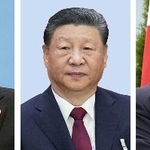 　ロシアのプーチン大統領、中国の習近平国家主席、北朝鮮の金正恩朝鮮労働党総書記（朝鮮通信＝共同）