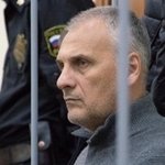 　ロシア極東ユジノサハリンスクの裁判所に出廷したホロシャビン・サハリン州元知事＝２０１８年１１月（タス＝共同）