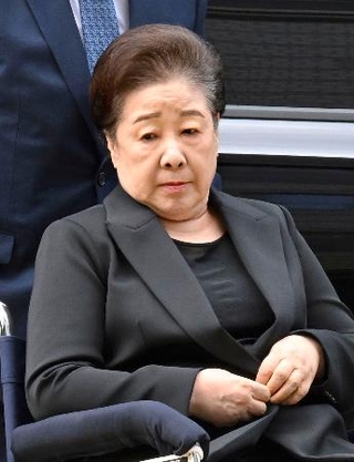 　旧統一教会の韓鶴子総裁＝２２日、ソウル（共同）