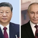 　中国の習近平国家主席、ロシアのプーチン大統領（ゲッティ＝共同）