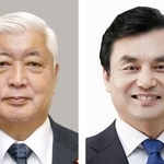 　（左から）中谷元・防衛相、韓国の安圭伯国防相（聯合＝共同）