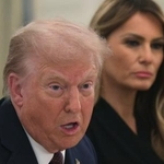 　４日、ホワイトハウスで話すトランプ米大統領（ゲッティ＝共同）
