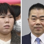 　（左から）西山美香さん、滋賀県の三日月大造知事