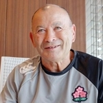 　インタビューに答えるラグビー日本代表のエディー・ジョーンズ・ヘッドコーチ