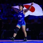 　男子フリースタイル７４キロ級決勝で初優勝を果たした高橋海大＝１５日、ザグレブ（ゲッティ＝共同）