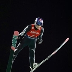 　ノルディックスキーのジャンプ男子で３位だった小林陵侑の１回目＝バルディフィエメ（共同）