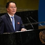 　国連で演説する北朝鮮の金先敬外務次官＝２９日、ニューヨーク（ＡＰ＝共同）