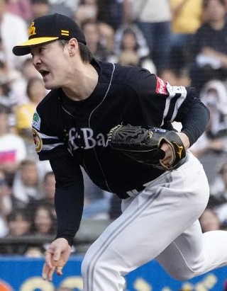 　ロッテ戦に先発し、６回１失点で１４勝目を挙げたソフトバンク・有原＝ＺＯＺＯマリン