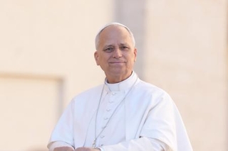 　ローマ教皇レオ１４世＝８日、バチカン（ＡＰ＝共同）