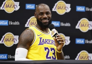 　レーカーズのＬ・ジェームズ＝９月２９日、エルセグンド（ゲッティ＝共同）