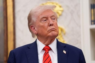 　トランプ米大統領＝１０日、ワシントン（ロイター＝共同）