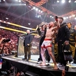 　米総合格闘技団体「ＵＦＣ」の試合＝４日、ラスベガス（Ｓｔｅｖｅ　Ｍａｒｃｕｓ／Ｌａｓ　Ｖｅｇａｓ　Ｓｕｎ提供、ＡＰ＝共同）