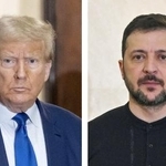 　トランプ米大統領、ウクライナのゼレンスキー大統領（ともにゲッティ＝共同）