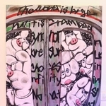　「Ｋｉｓ-Ｍｙ-Ｆｔ２」の千賀健永さんが手がけた、ロンドンの地下鉄を題材とした絵画＝ロンドン（共同）