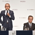 　記者会見するヤゲオのピエール・チェン会長（左）と芝浦電子の葛西晃社長＝２１日午後、東京都千代田区