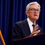 　記者会見するパウエルＦＲＢ議長＝９月１７日、ワシントン（ロイター＝共同）