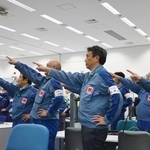 　東京電力が新潟県の柏崎刈羽原発で開いた「安全決起大会」＝２２日午後