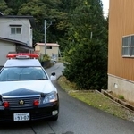 　男女４人がクマに襲われたとみられる現場付近＝２４日午後２時５９分、秋田県東成瀬村