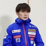 　取材に応じる川除大輝＝２４日、青森県野辺地町