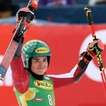 　アルペンスキーＷ杯女子大回転第１戦を制したユリア・シャイプ＝２５日、セルデン（ロイター＝共同）