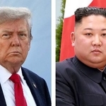 　（左から）トランプ米大統領（ゲッティ＝共同）、北朝鮮の金正恩朝鮮労働党総書記（朝鮮通信＝共同）