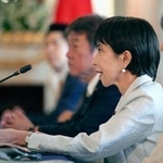 　トランプ米大統領と会談する高市首相＝２８日、東京・元赤坂の迎賓館（ゲッティ＝共同）