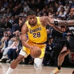 　ティンバーウルブズ戦で攻めるレーカーズの八村＝ミネアポリス（ＮＢＡＥ・ゲッティ＝共同）