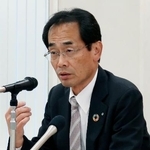 　定例会見で大阪・関西万博会場の跡地開発について言及する関西経済同友会の永井靖二代表幹事＝３１日午後、大阪市北区