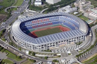 　日産スタジアム＝横浜市港北区（共同通信社ヘリから）