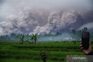 　インドネシア・スメル火山の噴煙＝１９日（アンタラ＝共同）