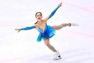 　女子フリー　演技する島田麻央＝東京辰巳アイスアリーナ