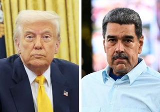 　トランプ米大統領（左）とベネズエラのマドゥロ大統領（ともにゲッティ＝共同）