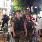 　在沖縄米軍の憲兵隊が那覇市の繁華街で実施した、沖縄県警との合同ではない単独のパトロール＝１日未明