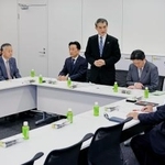 　自民、日本維新の会、公明の３党が開いた小学校の給食無償化に向けた実務者協議＝７日午前、国会