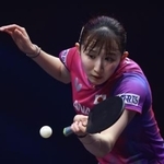 　チャンピオンズ・フランクフルト１回戦で勝利した早田ひな＝６日、フランクフルト（ゲッティ＝共同）