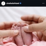 　第１子となる女児が誕生したことを発表した米大リーグ、ドジャースの大谷翔平選手のインスタグラム