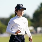 　第３ラウンド、笑顔でホールアウトする西村優菜。通算７アンダーで１０位＝ペリカンＧＣ（共同）