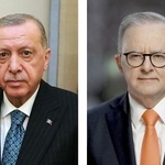 　トルコのエルドアン大統領（左）、オーストラリアのアルバニージー首相（いずれもゲッティ＝共同）