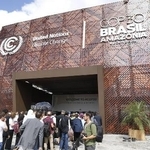 　ＣＯＰ３０の会場の入り口＝１０日、ブラジル・ベレン