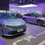 　広州国際モーターショーのホンダのブース＝２１日、中国広東省広州市（共同）